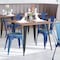 Flash Furniture Blue Metal Stack Chair with Teal Poly Resin Seat CH-31230-BL-PL1C-GG - alternate 1